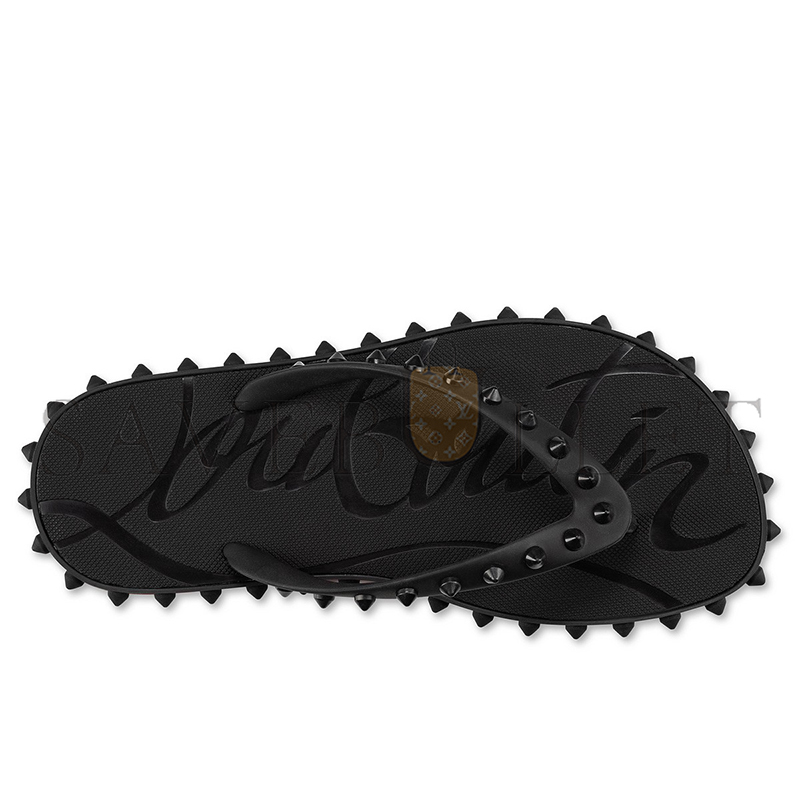 ch**an louboutin S*per loubi flipflip flops rubber black women 1230961bk01